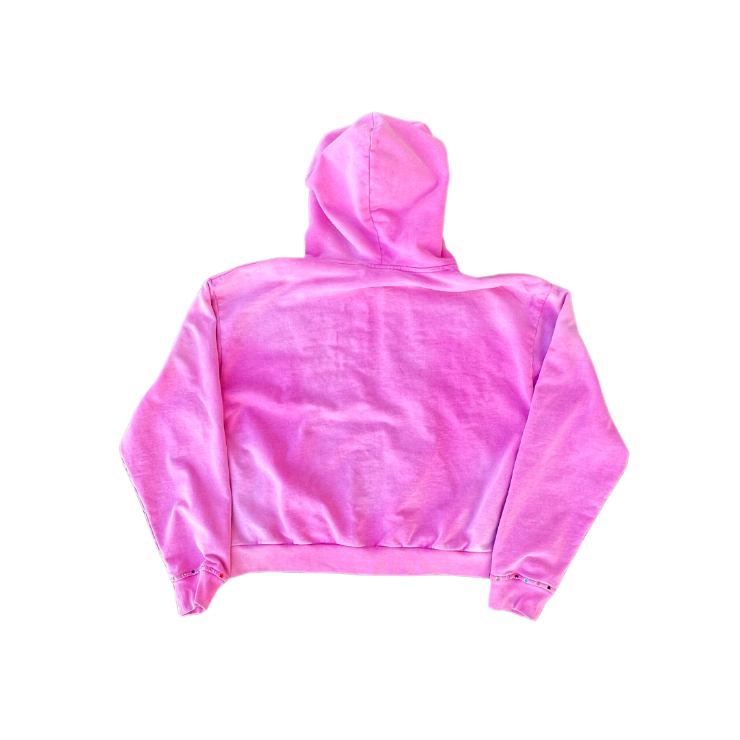 "RADIANT" GEM ZIP UP (WASHED PINK)